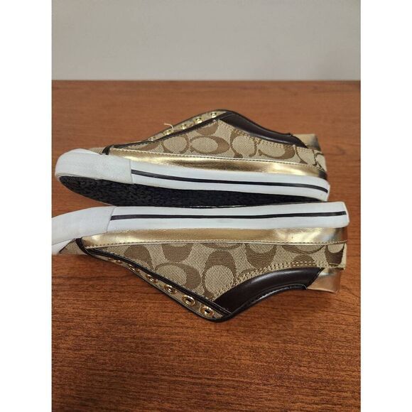 Coach Leather-Trim Slip-On Sneakers 6B. Like new - Picture 5 of 7